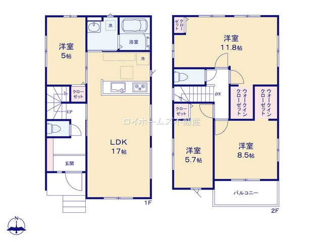 【間取り】 | 春日井市下条町３丁目13-7『仲介料無料』新築戸建て | 1号棟