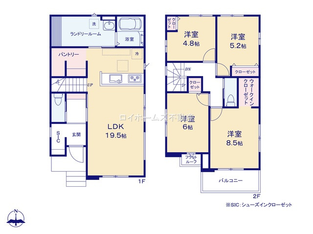 【間取り】 | 春日井市下条町３丁目13-7『仲介料無料』新築戸建て | 2号棟