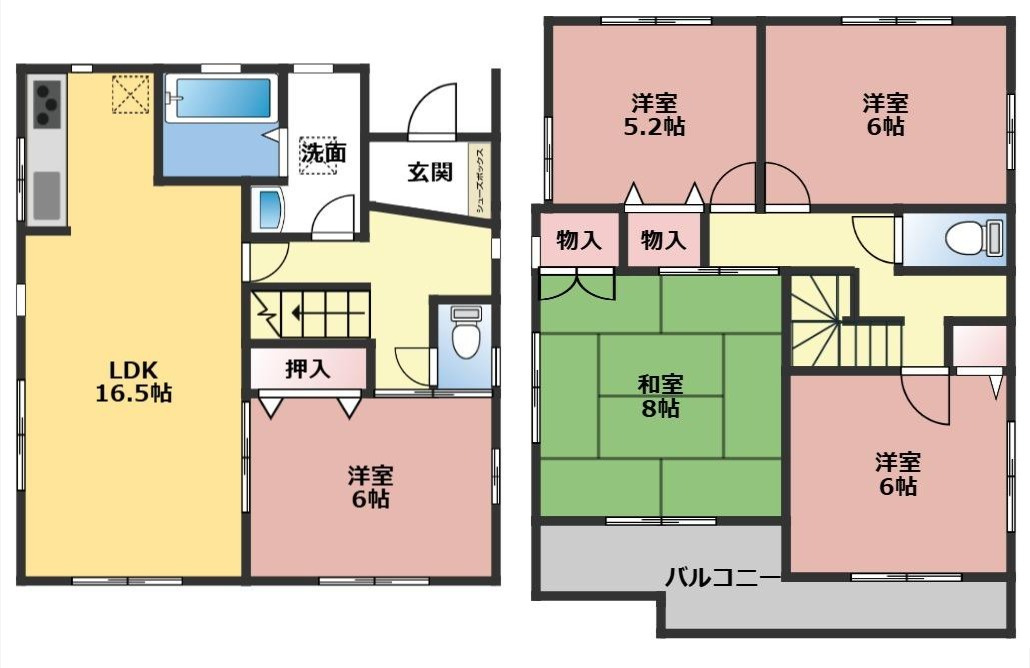 鳩山町松ケ丘　中古戸建　「高坂駅」バス13分　敷地92坪　【鳩山小学区】の間取り