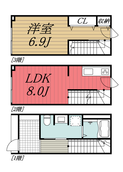 【間取り】 | MOK-TERRACE SHINKEMIGAWA