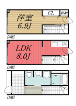 【間取り】 | MOK-TERRACE SHINKEMIGAWA