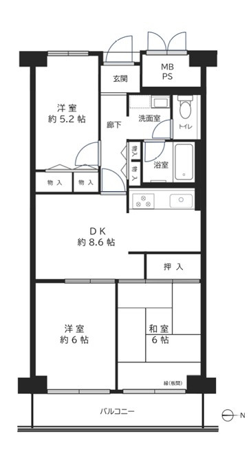 レック住道スカイハイツの間取り|間取り図はいかがですか？ご希望を叶える間取りですか？リビングの広さは？水回りの位置は？カウンターキッチン？など色々な情報が集約されています。弊社ではリフォームなどのご相談も承っております。