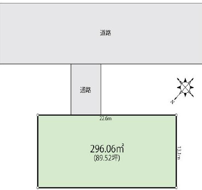 栗東市岡の事業用地の区画図
