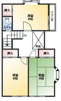 【間取り】 | 鎌ヶ谷市くぬぎ山　中古戸建　【京成電鉄松戸線くぬぎ山】 | 2階