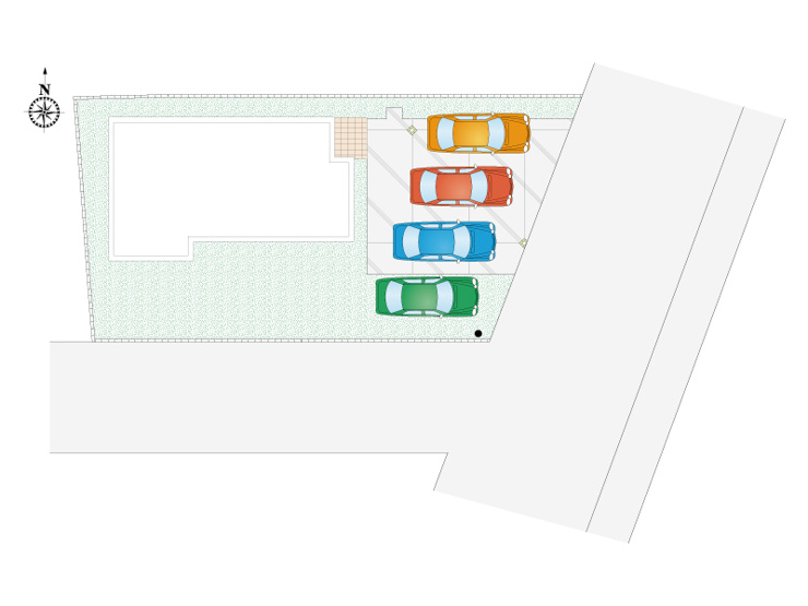 【館林市本町2期　全1区画　区画図】
敷地面積224.39㎡(67.87坪)
建物面積109.29㎡(33.06坪)
並列4台駐車可能！！
全居室南向きで明るい陽が入ります。