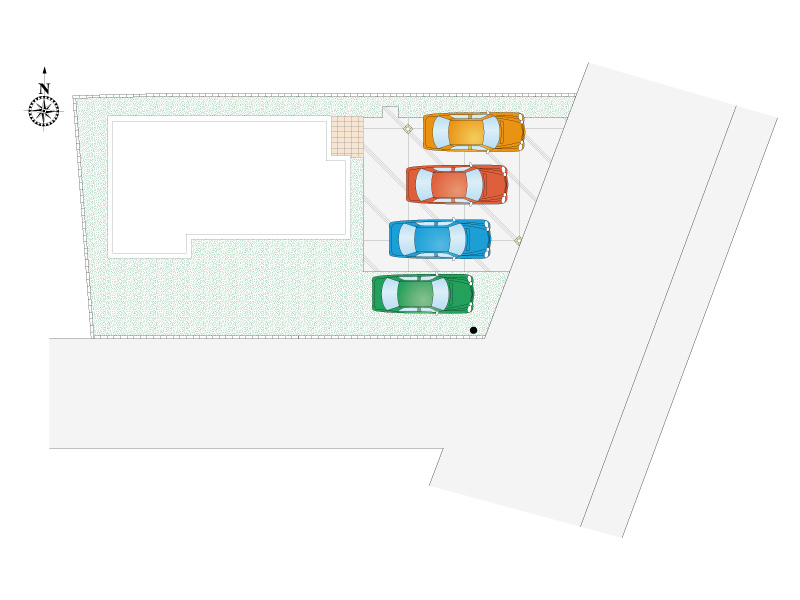 【館林市本町2期　全1区画　区画図】
敷地面積224.39㎡(67.87坪)
建物面積109.29㎡(33.06坪)
並列4台駐車可能！！
全居室南向きで明るい陽が入ります。