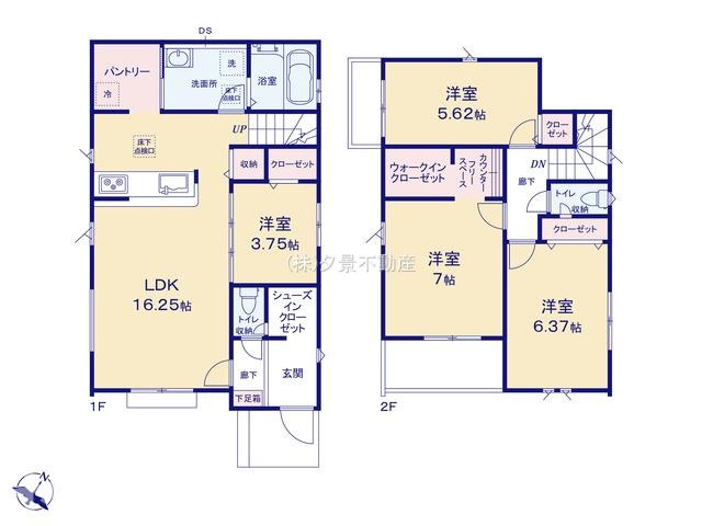 《仲介手数料無料》富士見市羽沢１丁目15-2新築一戸建てグラファーレの間取り