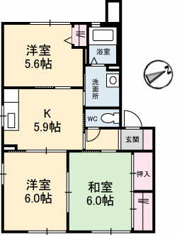 シャーメゾン西岐波A棟の間取り