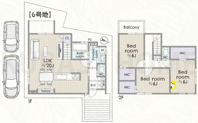 長岡京市長法寺力池　新築戸建の区画図