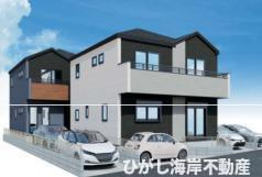 平塚市袖ヶ浜　新築戸建　全３棟の外観パース|イメージパスですので実際のものと多少異なります　

