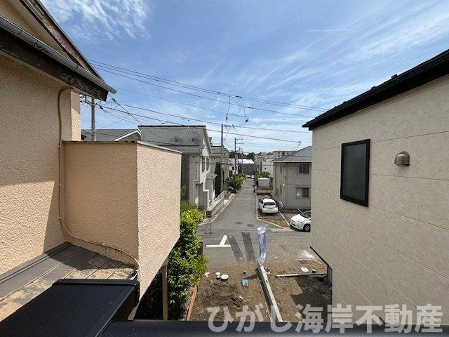 平塚市袖ヶ浜　新築戸建　全３棟の外観|4月9日撮影　建築中　現地外観