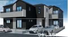 平塚市袖ヶ浜　新築戸建　全３棟の外観パース|イメージパスですので実際のものと多少異なります　


