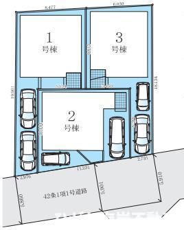 平塚市袖ヶ浜　新築戸建　全３棟の区画図|対象3号棟