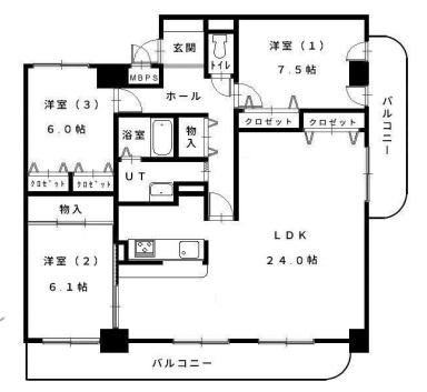 朝日プラザ羊ヶ丘の間取り