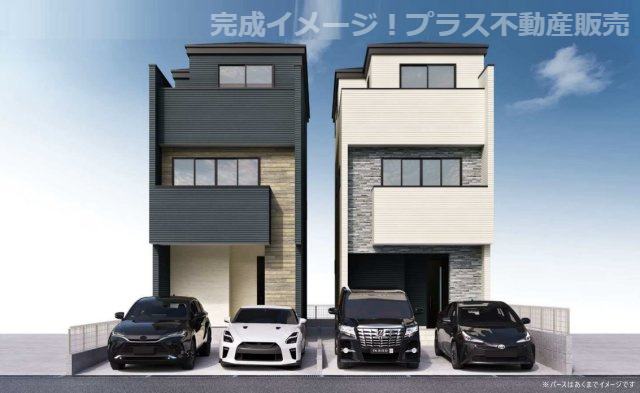 【外観】 | 大野城市雑餉隈町2丁目1期　1号棟（全2棟）【仲介手数料無料・0円】 | 現地写真。プラス不動産販売なら、現場の全ての棟をまとめてご見学頂けます。