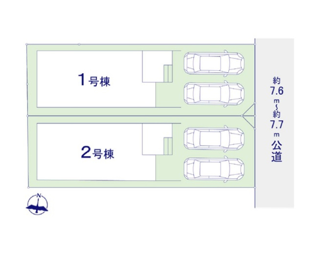 【区画図】 | 大野城市雑餉隈町2丁目1期　1号棟（全2棟）【仲介手数料無料・0円】 | 区画図です。1号棟