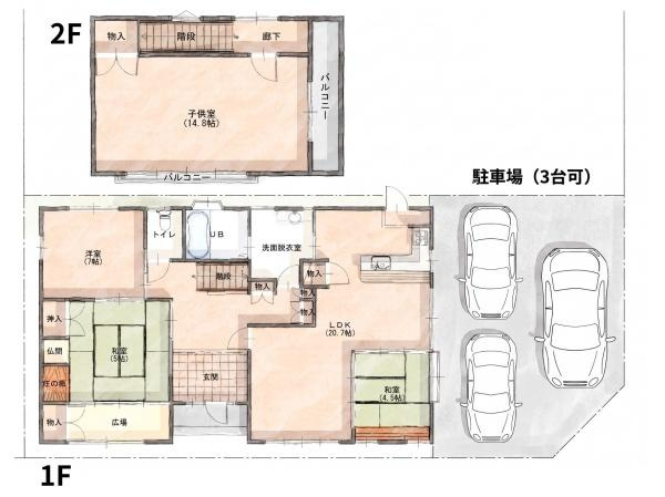 上宗方　中古の区画図|※配置図は、イメージです。※図面と現況が異なる場合は現況を優先させていただきます。