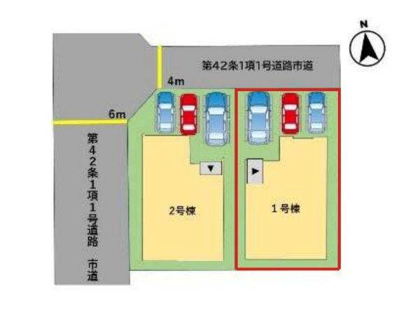 大分市大字森町5期1号棟の区画図|※図面と現況が異なる場合は、現況を優先。