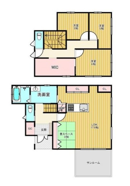 【中古戸建】高崎市成田町　の間取り|■間取り図｜敷地面積：169.86（約51.38坪）　建物面積：104.74（約31.68坪）
