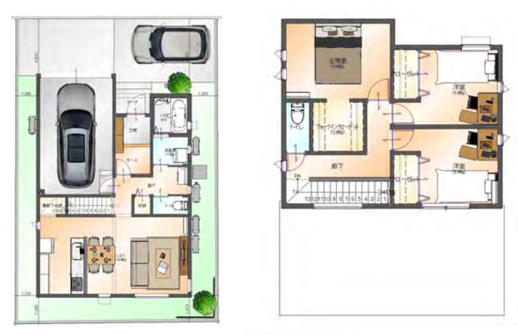 【中古戸建】深谷市上柴町東7丁目の間取り|■間取り図｜敷地面積：155.47㎡（約47.02坪）建物面積：110.96㎡（約33.56坪）