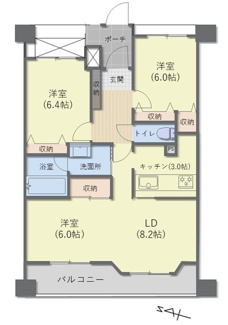 【間取り】 | レクセルマンション小田急相模原 | 間取図