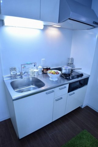 大阪市中央区内久宝寺町４丁目の賃貸マンションのキッチン|２口ガスシステムキッチングリル付