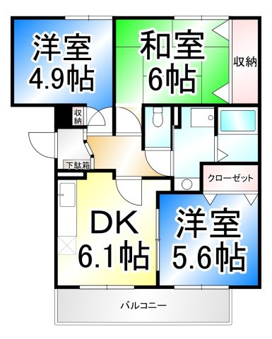 ツイン・コート　Ｂの間取り
