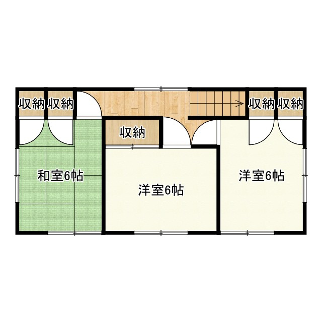 想定年間賃料　1,056万　想定利回り　23.4％　鉄骨造・木造の間取り|戸建2階
