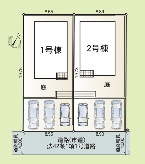 【区画図】 | 大野城市平野台1丁目第7　1号棟（全2棟）【仲介手数料無料・0円】 | 区画図です。1号棟
