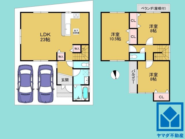 伏見区久我御旅町の間取り