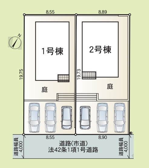 【区画図】 | 大野城市平野台1丁目第7　2号棟（全2棟）【仲介手数料無料・0円】 | 区画図です。2号棟