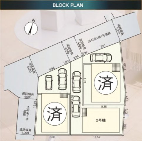 厚木市旭町　新築3棟の区画図