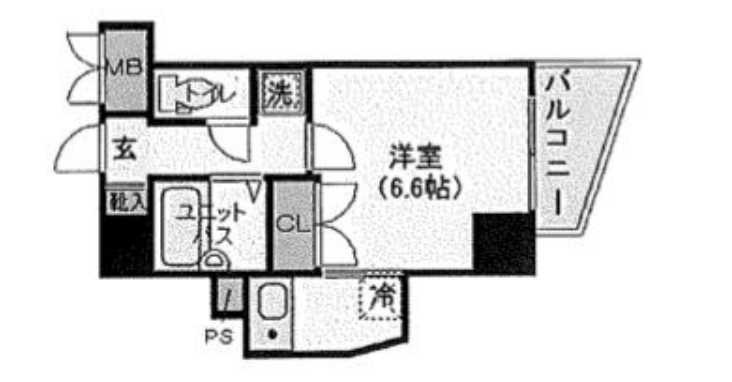 ステージファースト三宿　敷金0　家具家電付き　眺望良好の間取り
