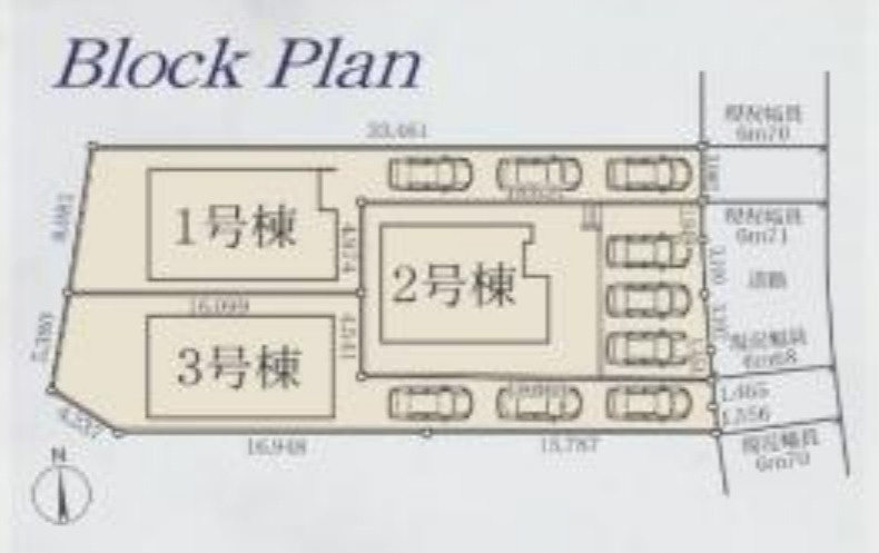 横浜市栄区桂台西2丁目 新築戸建て【仲介手数料無料】カースペース3台の区画図