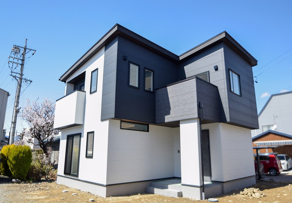松本市女鳥羽2丁目　新築戸建の外観|木造2階建、環境に優しいオール電化住宅です。