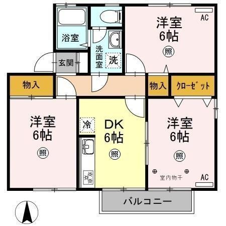 ヴェルフィーユ　Ａの間取り