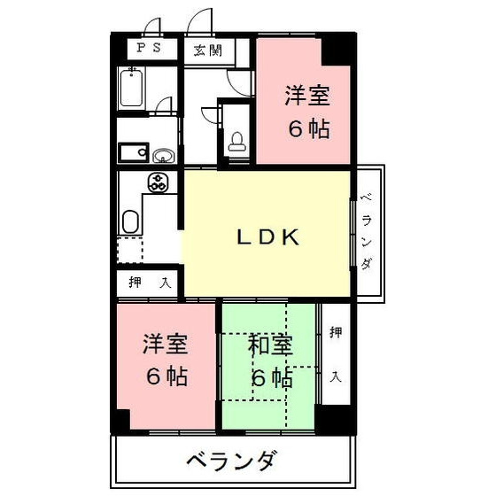 岐阜市則武中２丁目のアパートの間取り