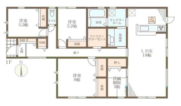 リーブルガーデン黒田 ５号棟 ／新築一戸建の間取り