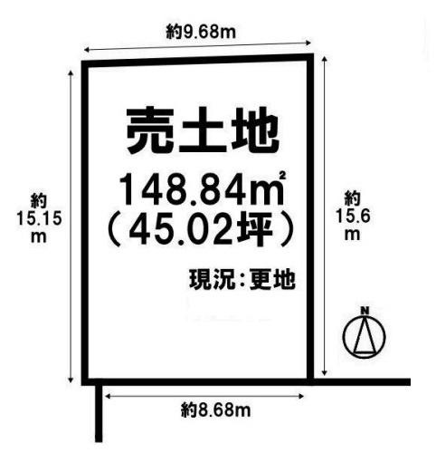 桜井市芝　建築条件なし土地の土地図