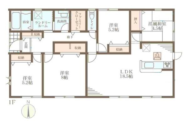 リーブルガーデン黒田 ２号棟 ／新築一戸建の間取り