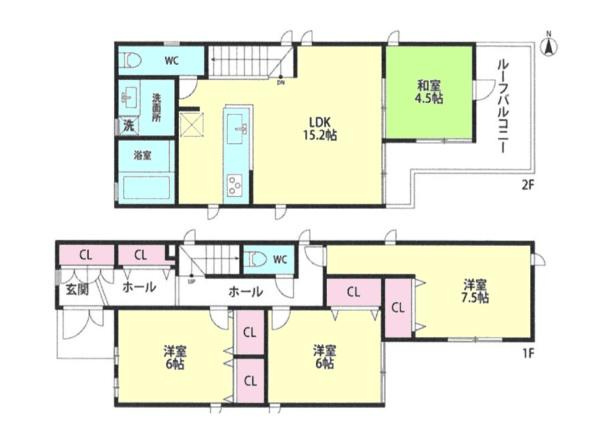 横浜市西区浅間台の中古一戸建の間取り