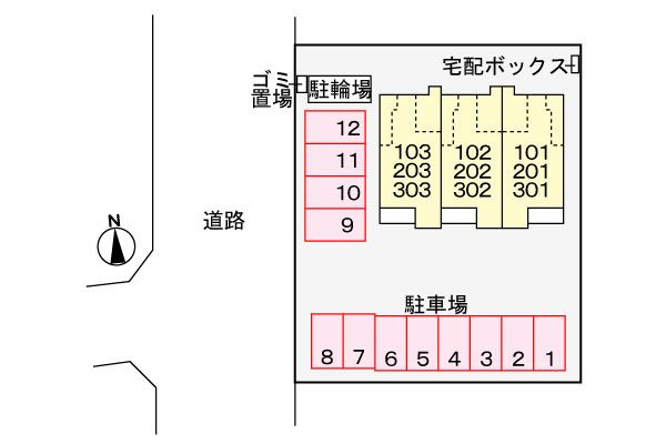 グランソレイユの駐車場