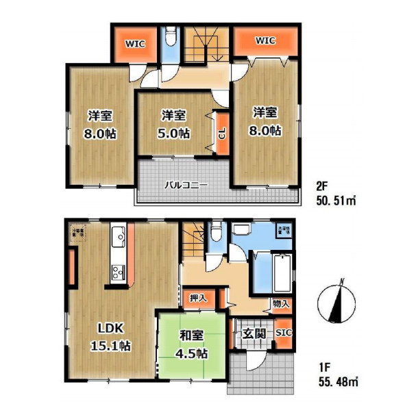 上尾市平塚　中古戸建の間取り|上尾市平塚　中古戸建・4LDK・土地面積175.44m2・建物面積105.99m2
