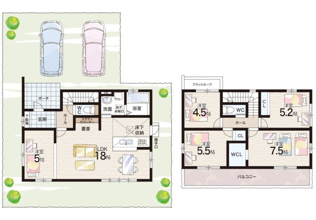 姫路市広畑区清水町　第1期　新築一戸建ての間取り|1号地
