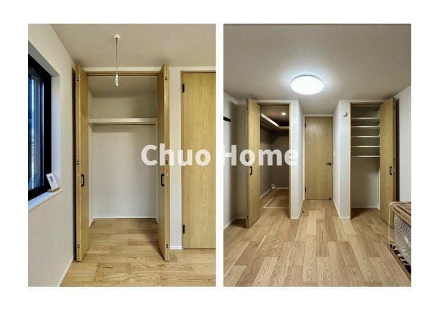 荒川区東尾久2丁目新築分譲住宅の収納|居室にはクローゼットを完備し、自由度の高い家具の配置が叶うシンプルな空間です。お子様の成長と必要になる子供部屋を与えるにはぴったりの間取りですね。