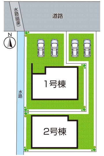 姫路市広畑区清水町　第1期　新築一戸建ての区画図|全2区画