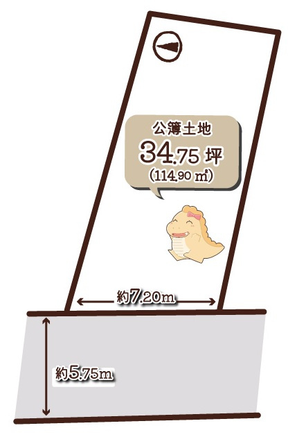 横大路東裏　建築条件無土地の区画図