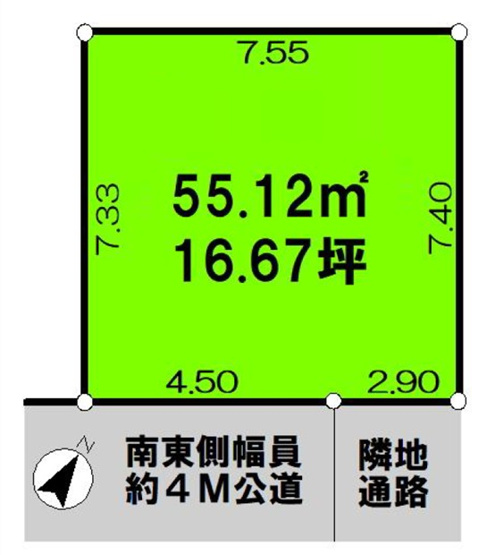 【土地図】 | 志木市幸町4丁目　建築条件なし売地　全1区画　(志木本店) | お好きなハウスメーカーでこだわりのマイホームをご建築ください。