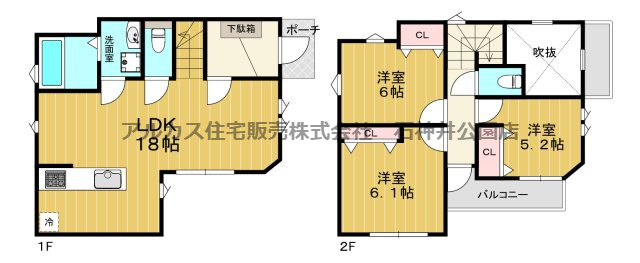 青梅市今寺５丁目　建築条件付土地　青梅線　河辺の参考プラン|建築推奨プランのご用意をしております。
本プランは一例につき、変更も自由に可能です。