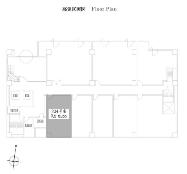 大阪市北区天神橋２丁目の事務所の区画図